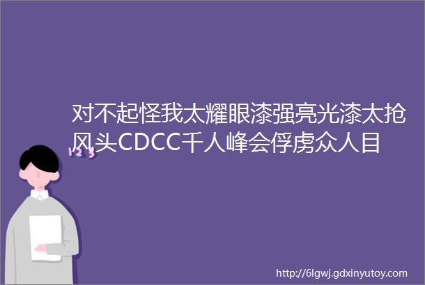 对不起怪我太耀眼漆强亮光漆太抢风头CDCC千人峰会俘虏众人目光